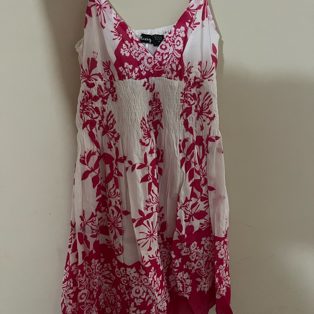 Medium Pink & White Summer Dress by Raviya